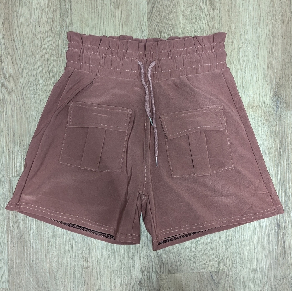 *NWOT* Mauve High Waisted Drawstring Stretchy Shorts